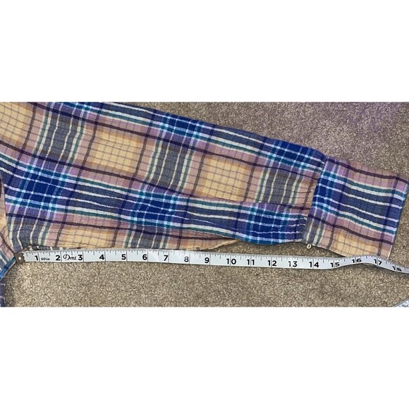 Free People (L) Voyage Shirtdress Plaid Gauzy textured in Sunrise Combo Pockets - Picture 13 of 16